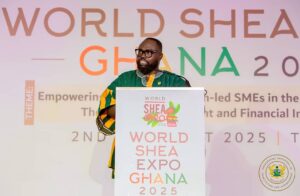 Dr. Peter Boamah Otokunor giving his remarks